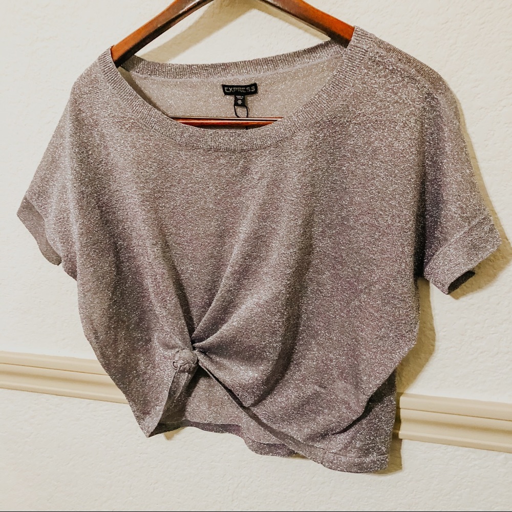 Express Silver Glitter Tee